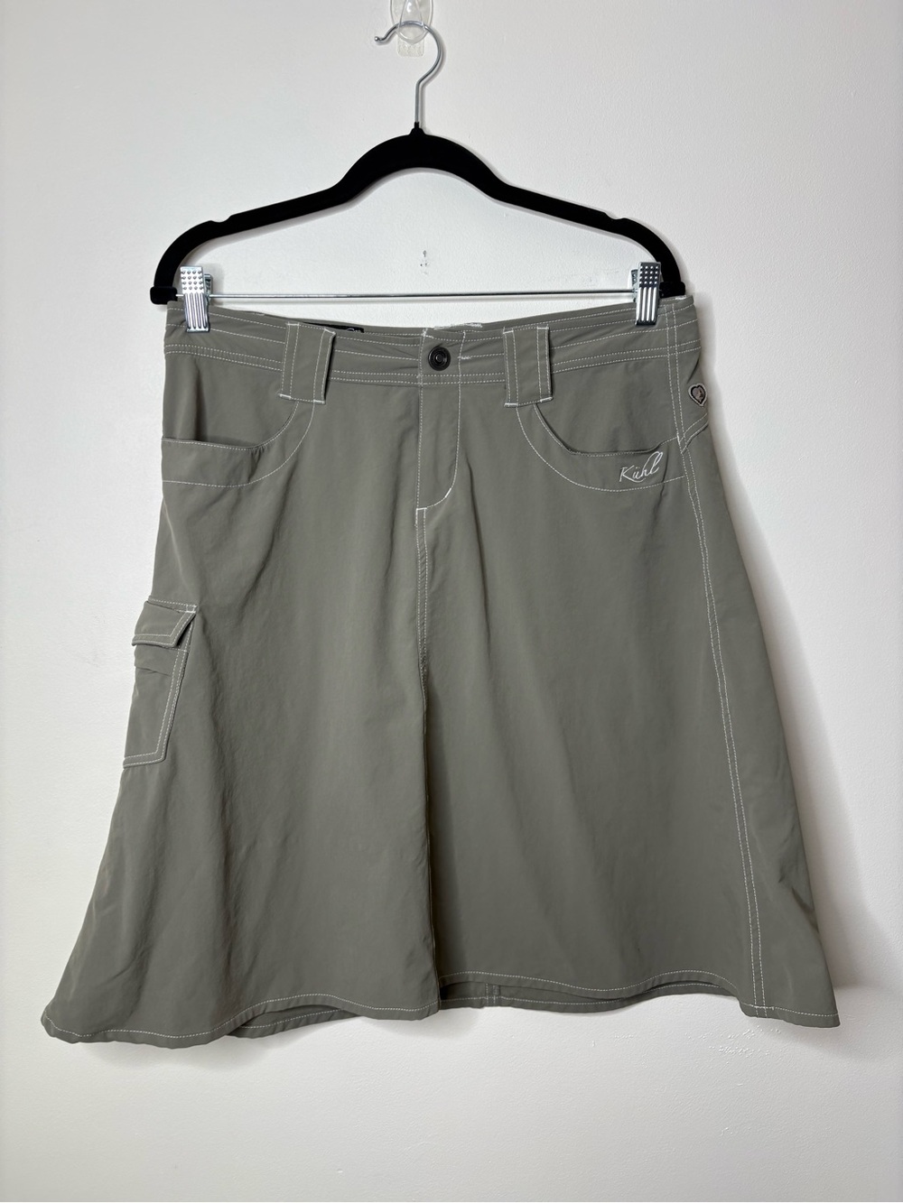 Kuhl Women’s Green A Line Mini Hiking Outdoor Nylon Skirt Cargo